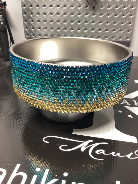 Beach Rhinestone Dog Bowl